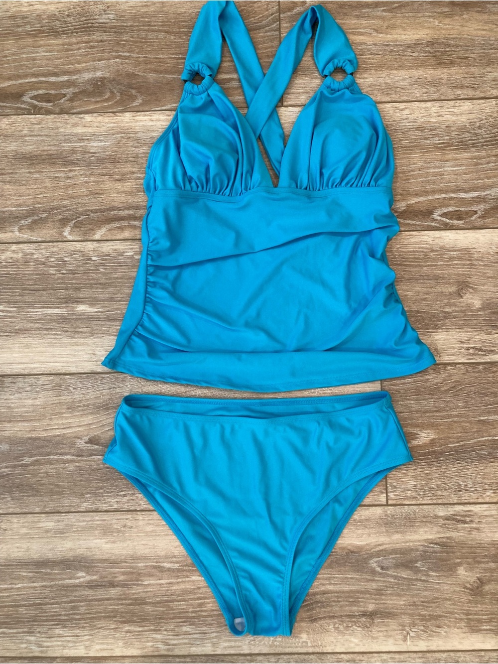 CUPSHE Turquoise Two-Piece Tankini Set